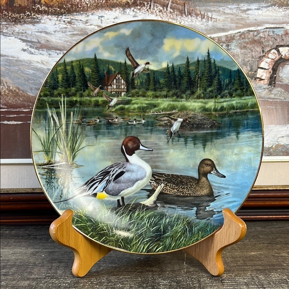 Vintage Knowles Decorative Wildlife Plate with Pintail Ducks Bart Jerner 1986